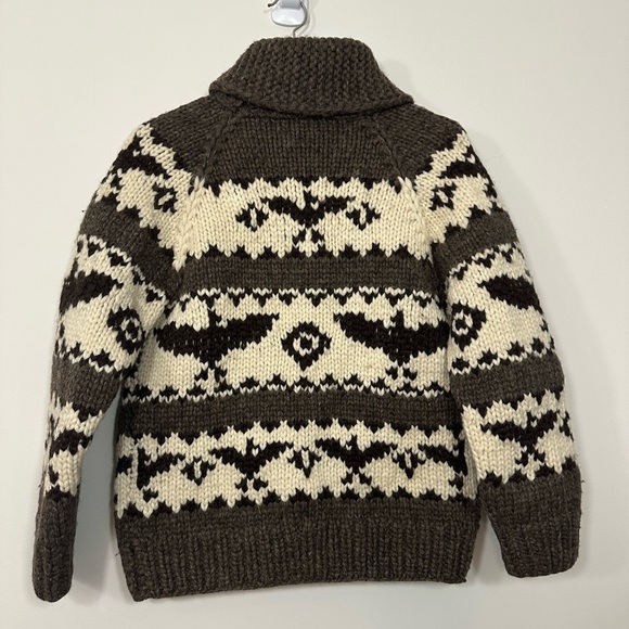 Vintage authentic Tuak Cowichan First Nations hand knit wool eagle coat/sweater - Picture 2 of 14